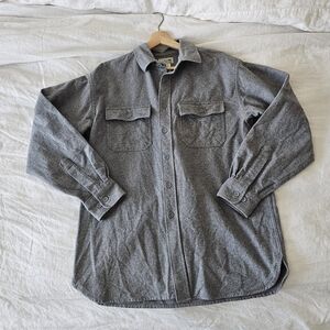 L.L. Bean 100% Cotton Flannel Chamois Shirt Medium Button Down Shacket